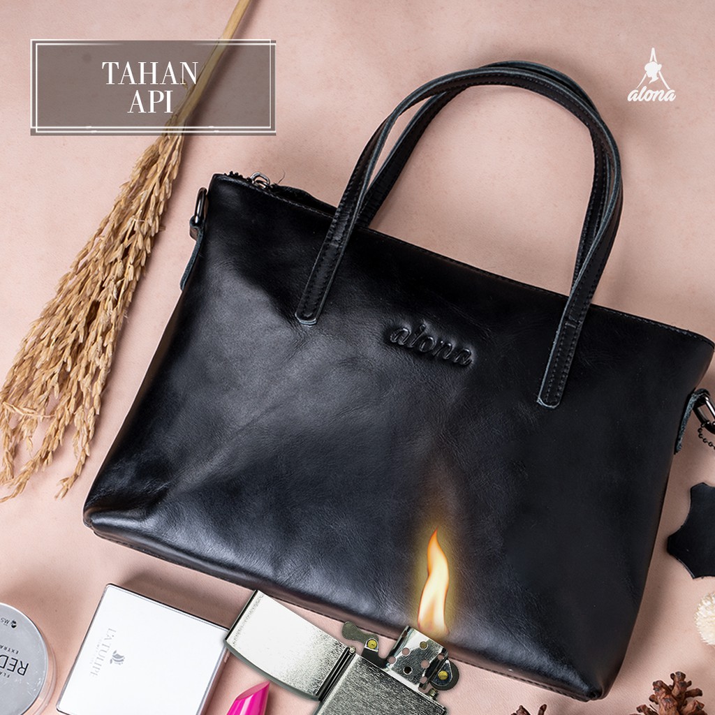 Tas Wanita Branded Model Selempang Slempang Bahu Jinjing Bahan 100% Kulit Sapi Asli Original Alona Premium Leather Sling Bag