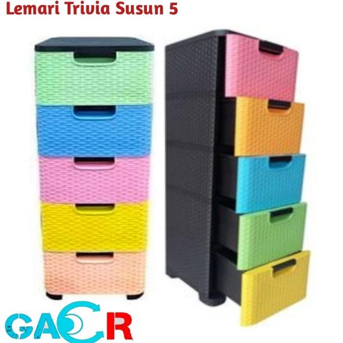 

Kabinet Trivia Susun 5 Lemari Laci Cabinet Plastik Hommy 7651 S5