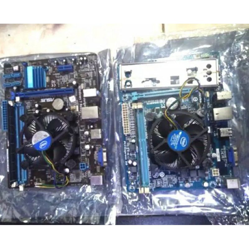 Paket Mainboard H61 prosesor core i3 3220 gen 3 ram 4gb fan merk Gigabyte Asus