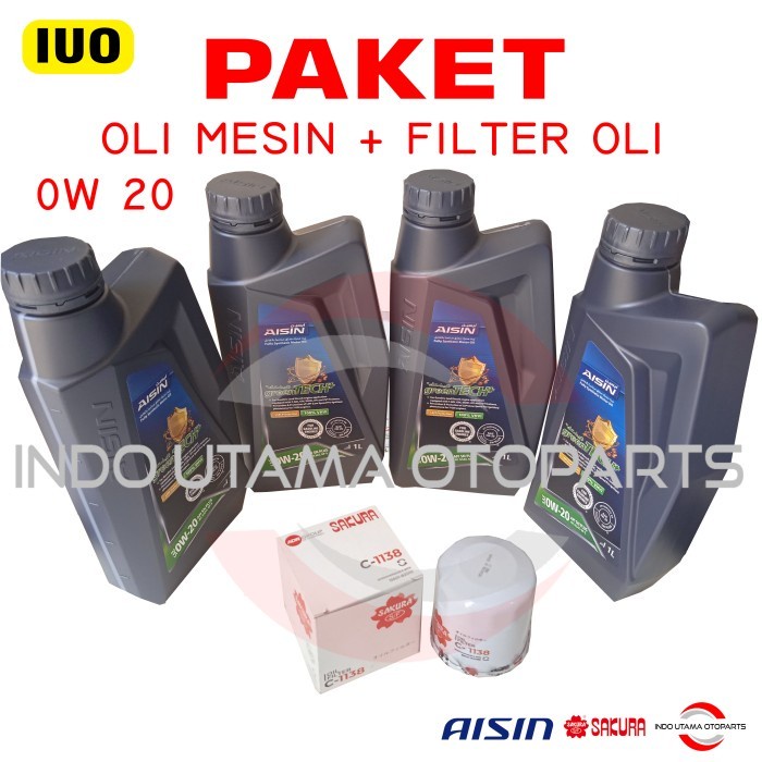 Oli Mesin 0w 20 Aisin dan Filter Oli Rush Terios Agya Ayla C-1138