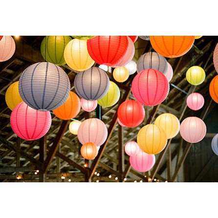 Jual Lampion Kertas Gantung 35 Cm Paper Lantern Lampion Kain 14 Inch