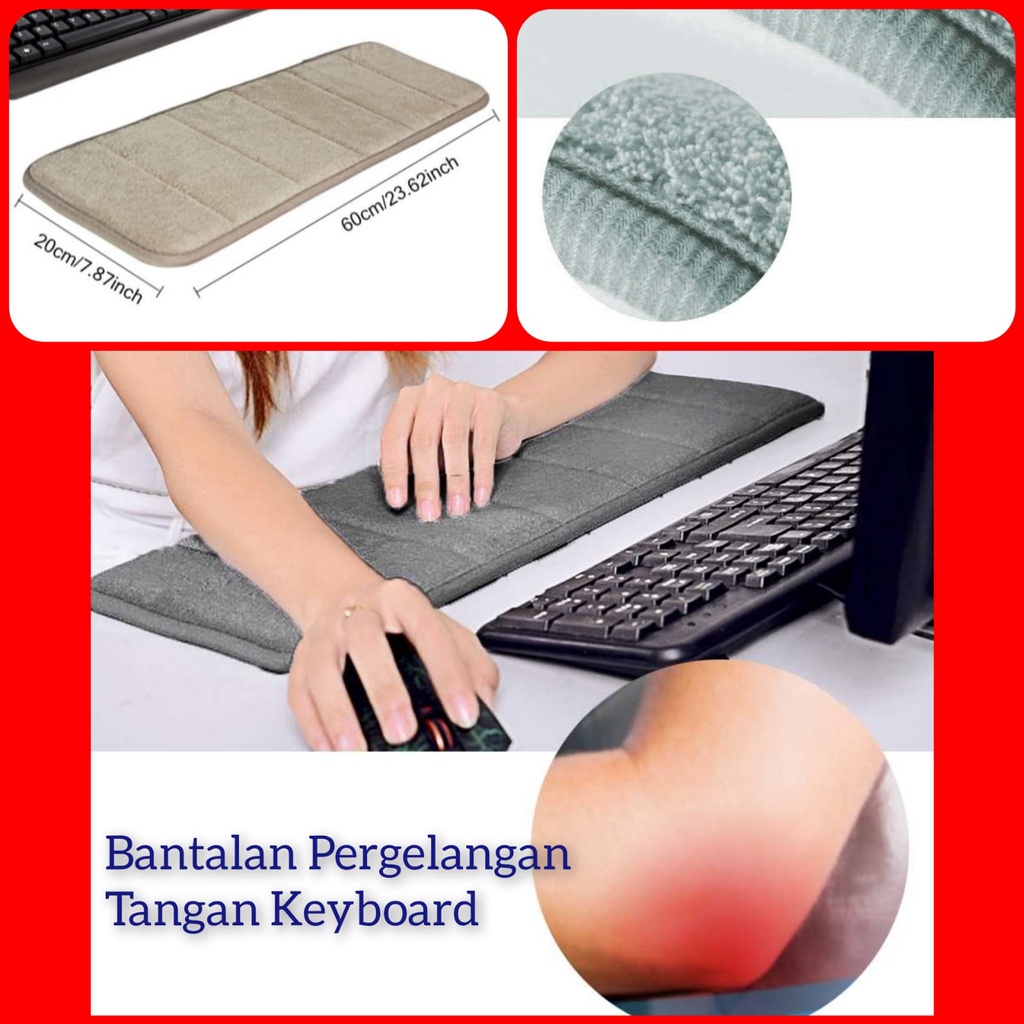 Bantal Tangan ketik Alas Bantalan Pergelangan Tangan Keyboard Pad Ultra Memory Foam