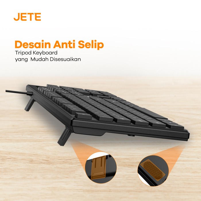 Keyboard USB Slim JETE KB2 Silent Key Original Garansi Resmi 2 Tahun