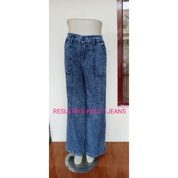 (BISA COD) OOTD CELANA PANJANG KULOT JIN PEREMPUAN REMAJA WANITA JEANS PALAZO JUMBO &amp; KULOT &amp; RAWIS BAHAN JEANS WASH - ALLSIZE JUMBO - KULOT ANDIN JIN