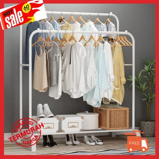 Rak Baju  Gantungan  Berdiri  Hanger Baju  Double Row 