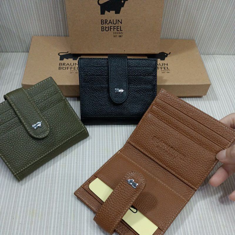 Dompet lipat Mini + kartu kulit sapi asli