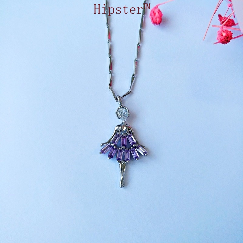 Refined Personalized Ballet Fashion Colorful Gemstone Pendant Elegant Necklace