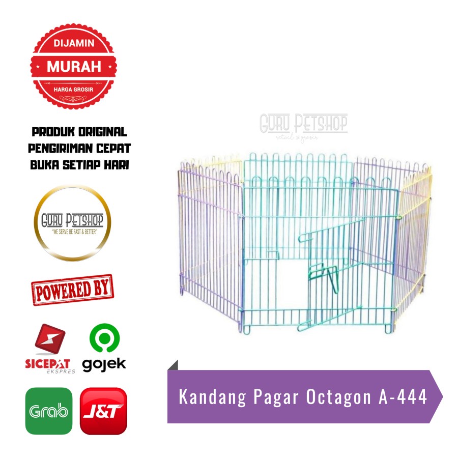 Kandang Pagar Octagon A-444 Size 70x68 (6pcs) Warna Warni