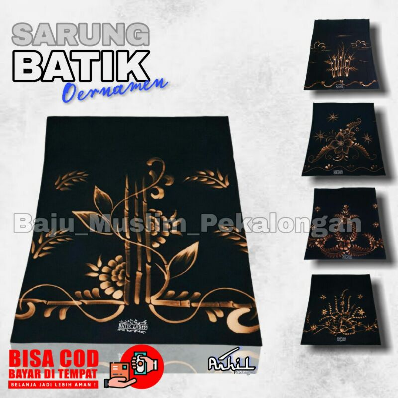 Sarung Gloyor Lukis Oernamen Batik // Warna hitam