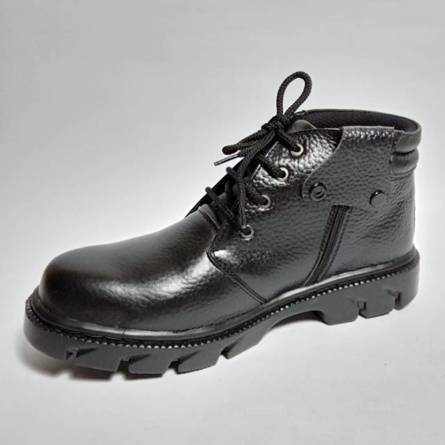 Sepatu Kulit Asli Safety  Size 39 Sampai 45 Pdh Dinas Kantor TNI Polri Security Resleting Bertali