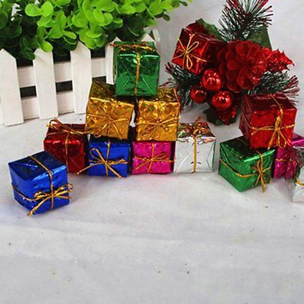 12 Pcs Ornamen Kotak Mini Bahan Busa Ukuran 2.5cm Untuk Dekorasi Pohon Natal