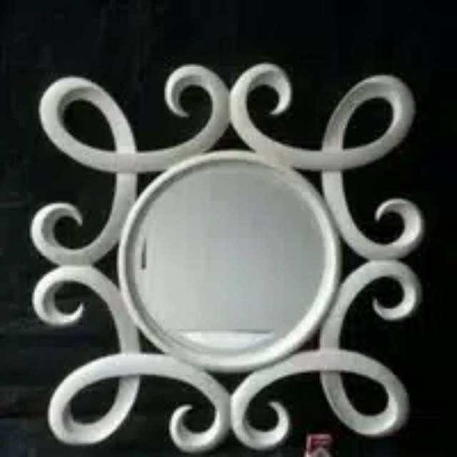 cermin figura cantik putih mebel jepara,furniture