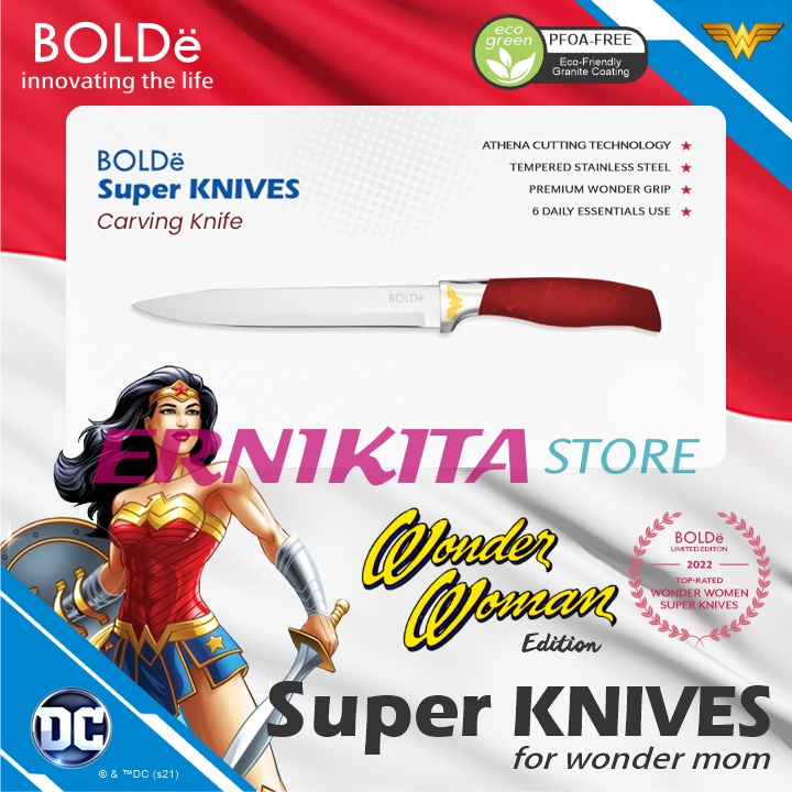 BOLDe SUPER KNIVES WONDER WOMAN 6 PCS - Pisau Set Stainless Steel