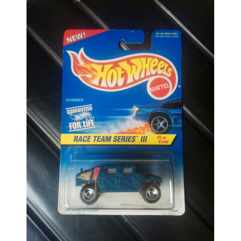 hotwheels HUMMER biru HW RACE TEAM SERIES III blue card card lawas