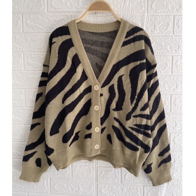 DAYLEE CARDY CARDIGAN RAJUT MOTIF ZEBRA WANITA