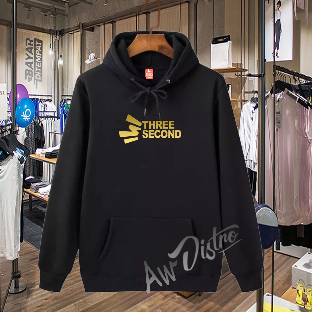 COD Hoodie Distro Three Second Gold Premium Quality Sweater Tulisan Jaket Kata-Kata Hoodie Sablon