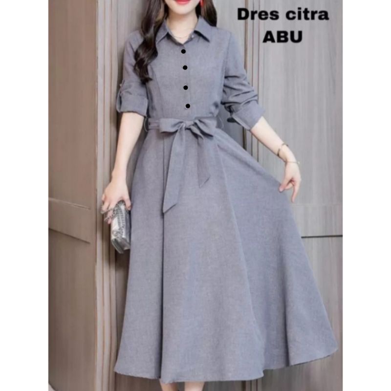 Maxi Dress Citra Terbaru/ Dress Wolpeach Premium/ Fashion Wanita Korean Style/ Dress Kekinian/ Lengan Panjang