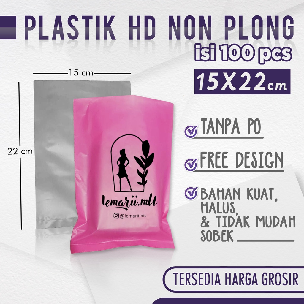 SABLON PLASTIK PACKING 15X22 CUSTOM POLOS PLASTIK HD TANPA PLONG CETAK BUNGKUS PAKET KECIL PRINT KRE