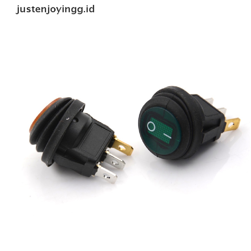 Saklar Rocker On / Off 12V Bentuk Bulat Anti Air Untuk Mobil / Perahu