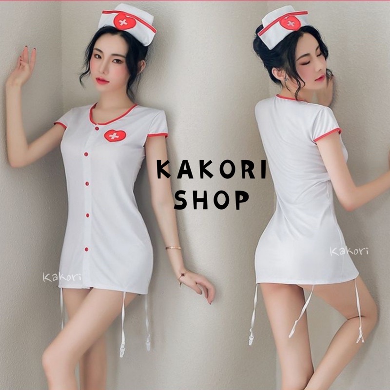 Nia Mini Dress Costume Peran Suster Klinik Seksi Set Lingerie Sexy Nurse Baju Haram Doctor Panas Cos