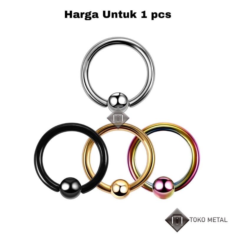 Anting 100% Titanium  Pircing Bandul/Bola Tindik kualitas Tinggi  Anti Karat Pria &amp; Wanita [ Toko Metal ]