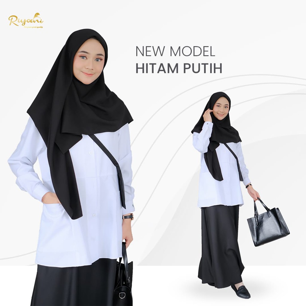 RIYANI GAMIS BAJU SERAGAM HITAM PUTIH DINAS KANTOR KERJA  TOYOBO FODU LD 93 SAMPAI 120