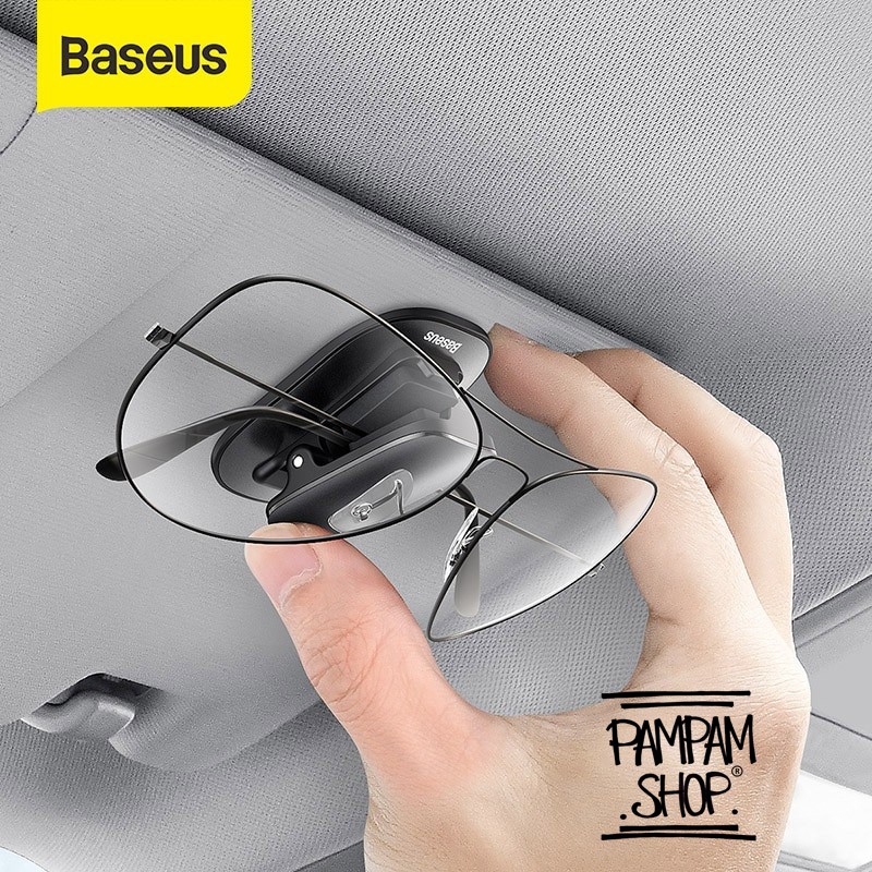 Baseus Original Platinum Vehicle Eyewear Clip Penjepit Holder Kacamata di Mobil Gantungan Kaca Mata