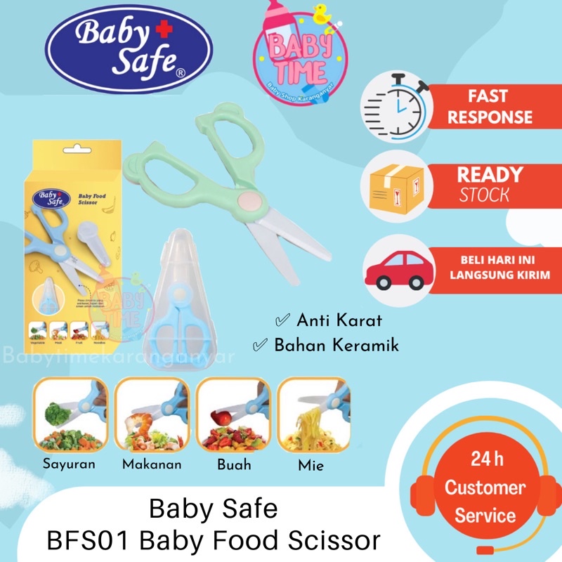 Baby Safe BFS01 Baby Food Scissor Gunting Gunting Makanan Anak Bayi Noodle Keramik babysafe