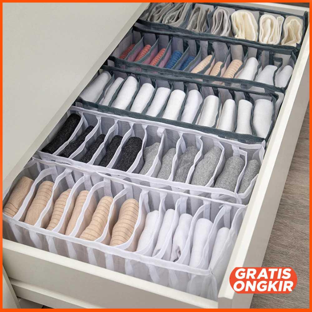 Kotak Sekat Pakaian Closet Organizer Storage Box - M1467 6 grid