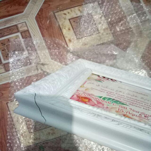 Hiasan Jam Dinding Doa Pernikahan Untuk Kado Wedding Shabby Chic Water Color  Frame Ukir Uk 20x40