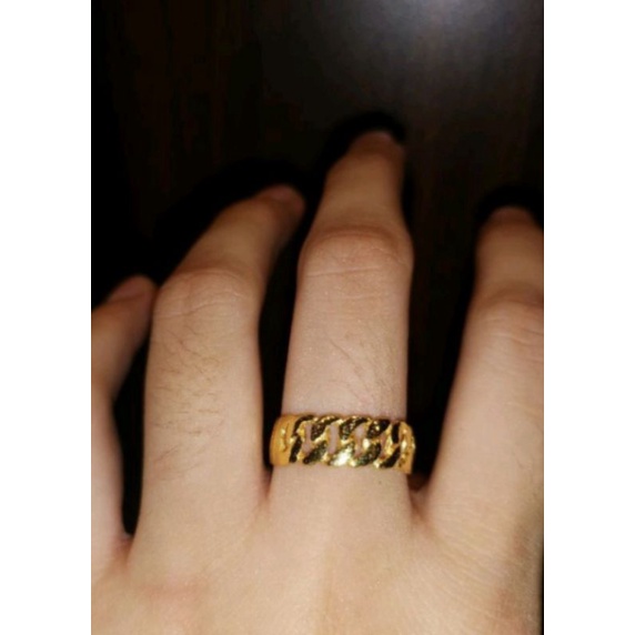 CINCIN WANITA TITANIUM MOTIF 1/2 RANTAI