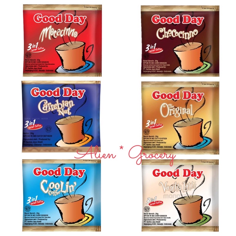 Good Day GoodDay Mocacinni Chococinno Carrebian Nut Original Coolin Vanilla Latte 10x20gr