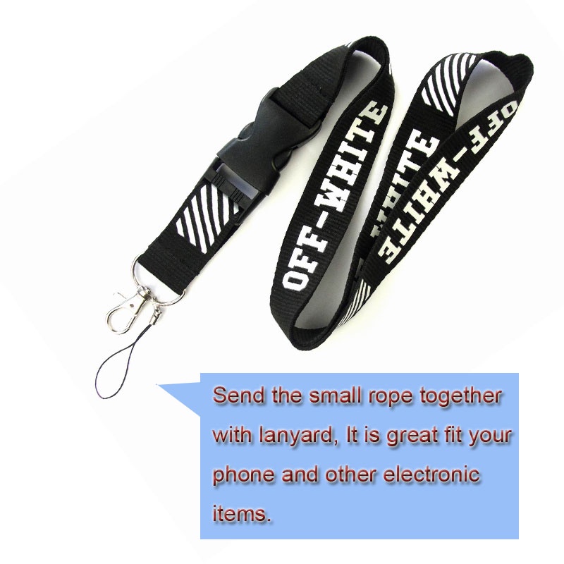 Off-WhitePutih pucat tali lanyard Tali Kamera Tali Ponsel Merek Lanyard Untuk Gantungan Kunci Sling Gantungan Kunci Pemegang ID Card Anti Hilang