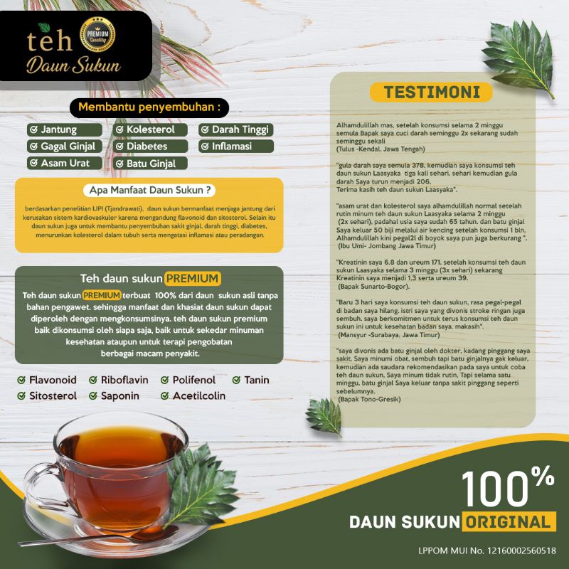 COD Teh Sehat Teh Daun Sukun Kualitas Premium 100% Teh Kesehatan Daun Sukun Asli Jogja