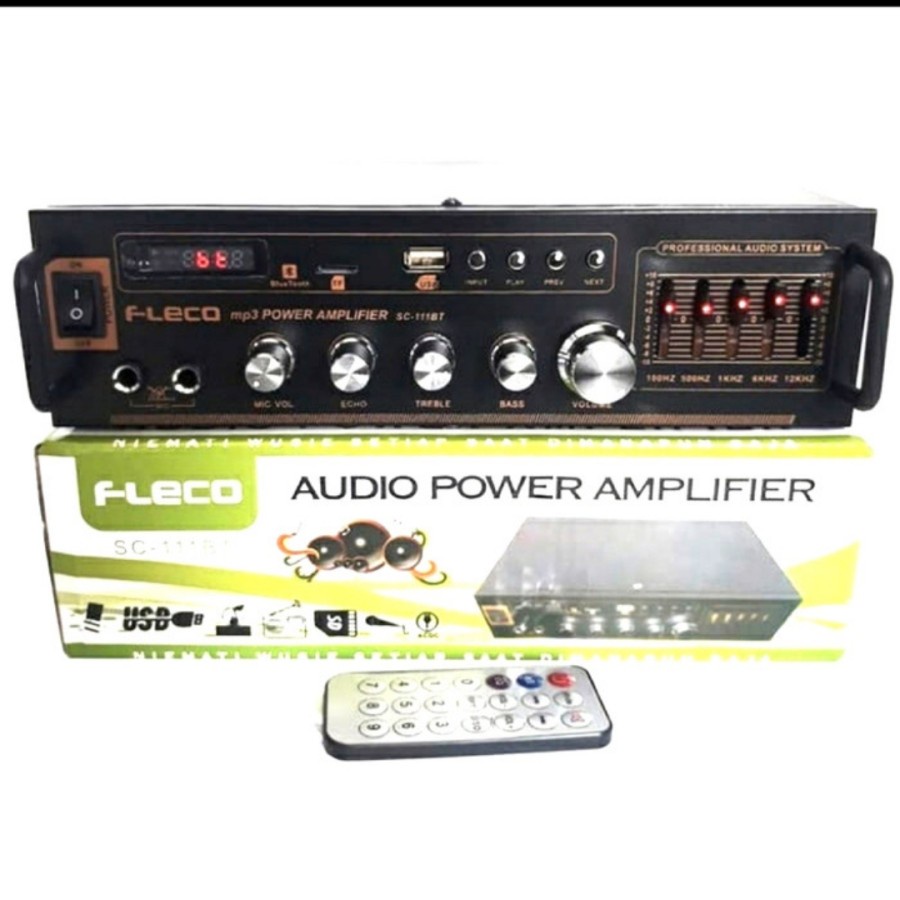 AMPLIFIER BLUETOOTH ORIGINAL FLECO SC-111BT AMPLIFIER MINI RADIOAM/FM/MP3/AUX/USB BERKUALITAS