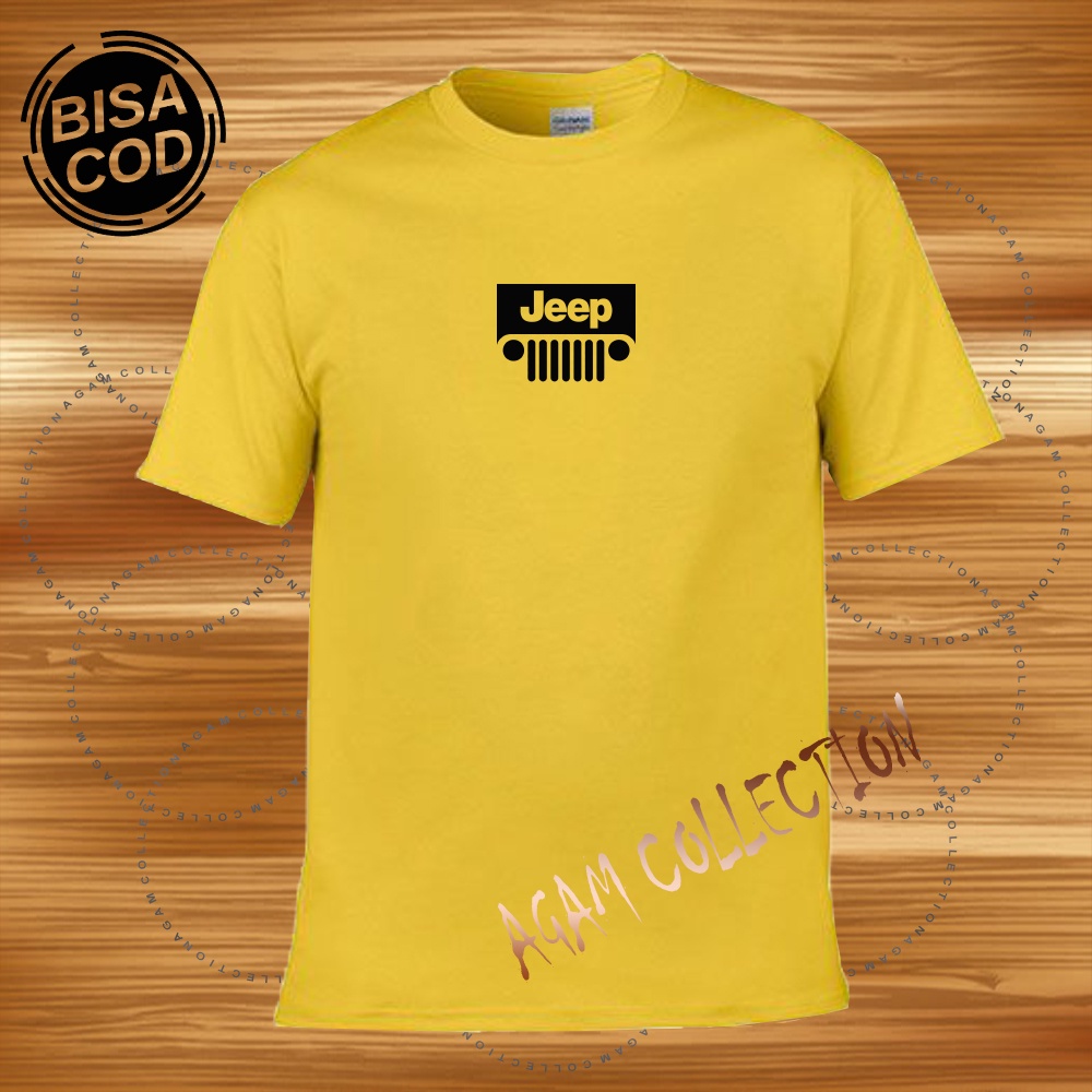 Agam Collection Baju Kaos Distro Jeep Text Hitam Lengan Pendek Premium Quality