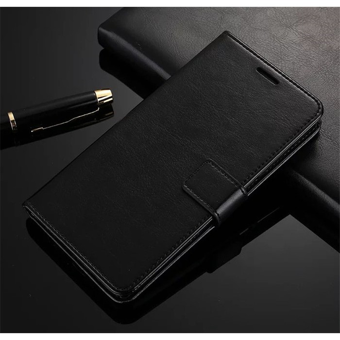 Oppo F5 Leather Case Casing Kulit Flip Wallet Cover Aksesoris Smartphone Terupdate Murah