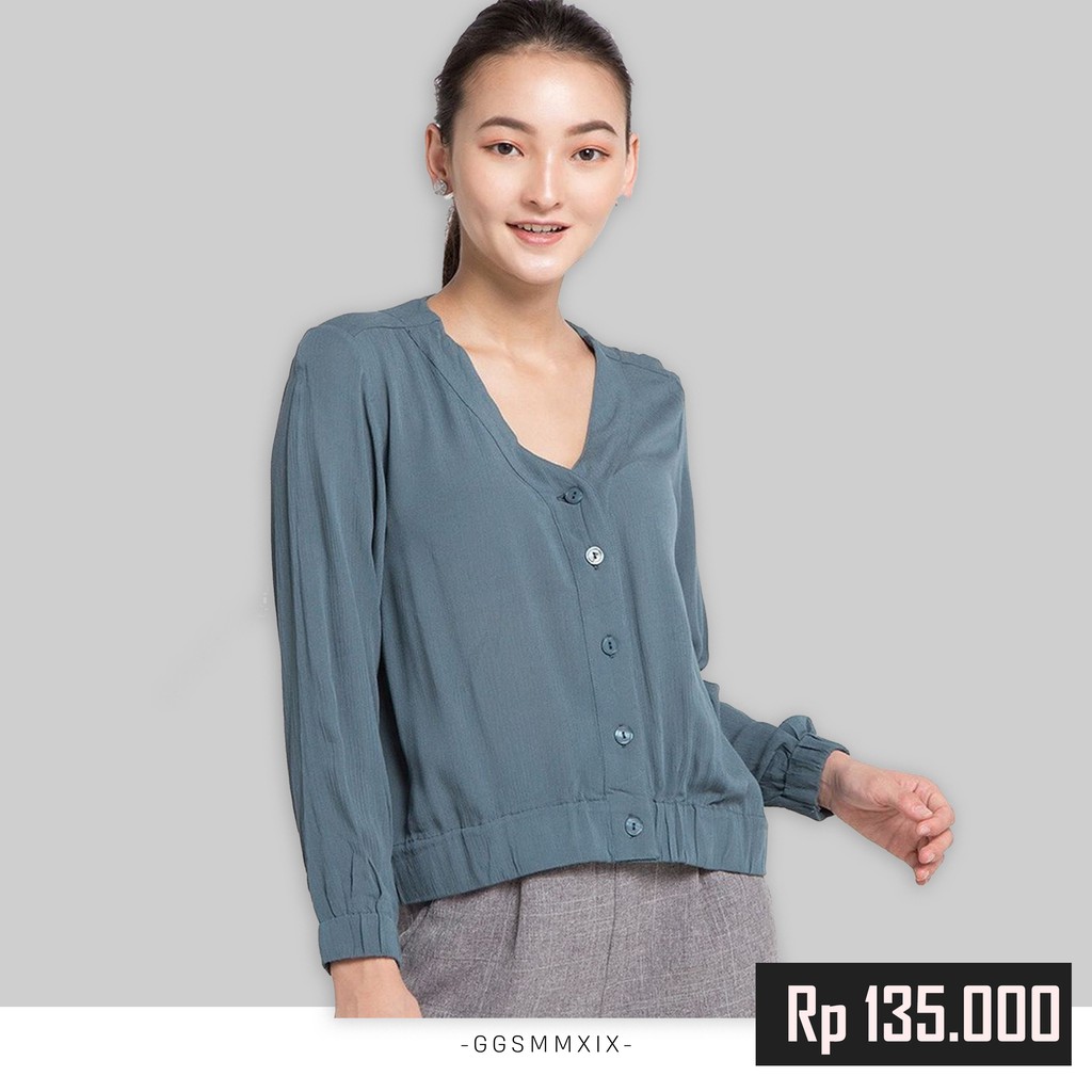 Kemeja Wanita Hijau Brand Rodeo Original | Feline Blouse Khaki Green By Brand Rodeo Original Branded