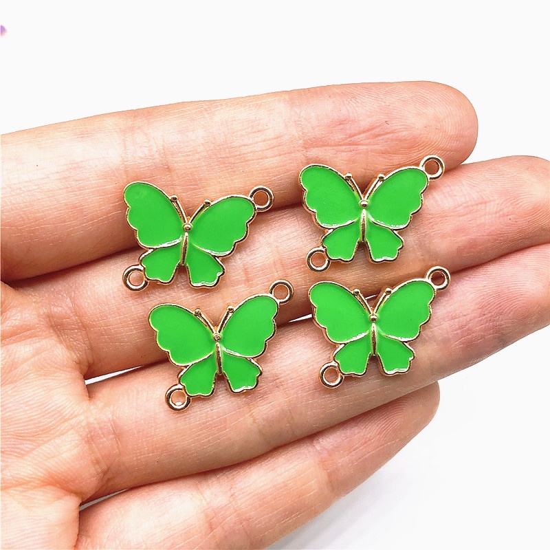 Butterfly 4pcs Liontin Kupu-Kupu Bunga Aster Bahan Alloy Untuk Membuat Perhiasan DIY