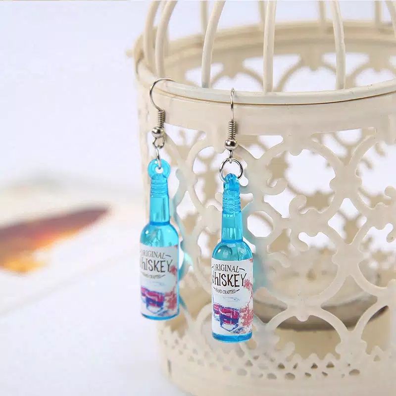 Anting cute motif botol minuman