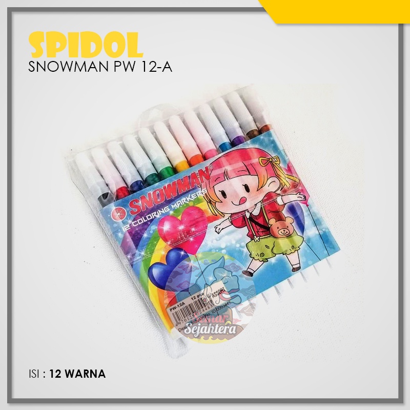 

[SET] SPIDOL SNOWMAN 12 WARNA KECIL PW-12A*