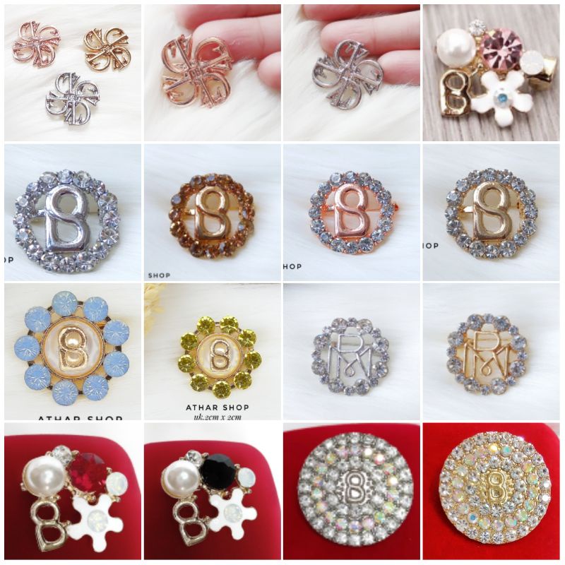 Bros B/bross signature branded import premium/brooch button/Bros hijab Athar shop scarve/Bros dada