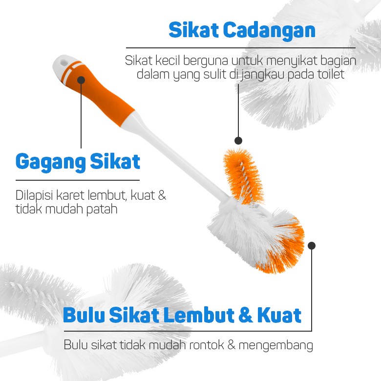 Bagus Sikat Kloset / Toilet Gagang Panjang Brush Tipe 348