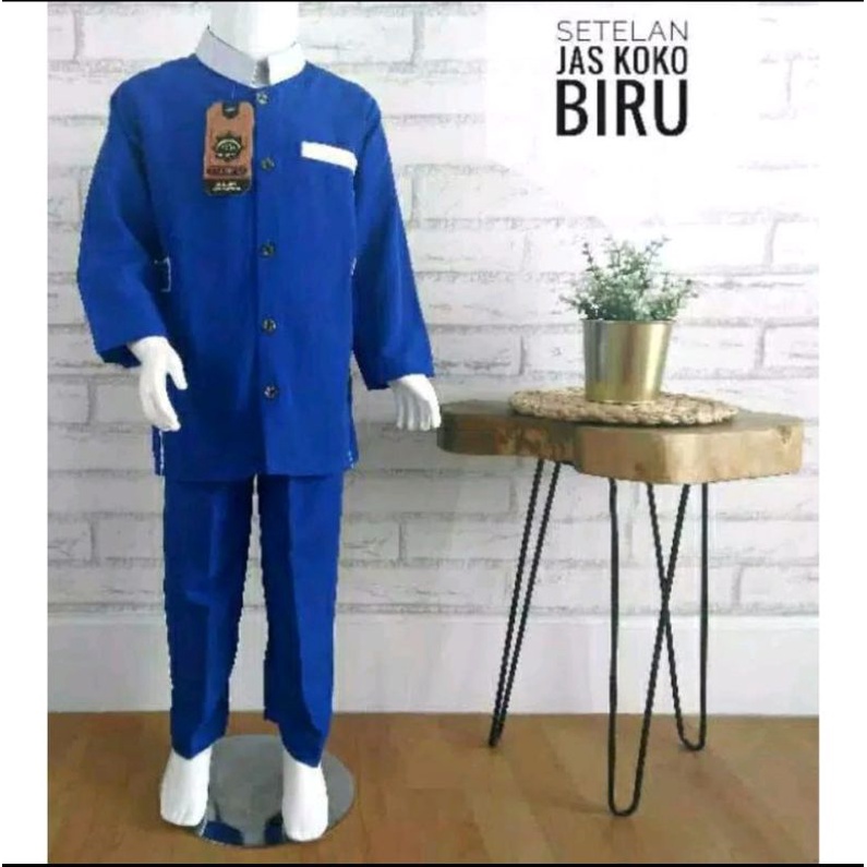 Setelan Jasko Anak || Jasko Anak || Baju Koko Anak || Koko Muslim Anak (WARNA BIRU/Maroon)