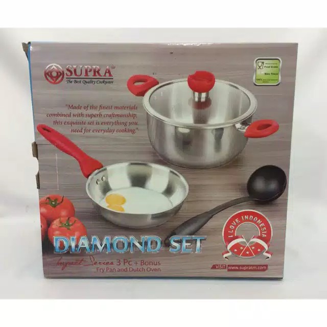 Supra Panci set Stainless Steel diamond 3pcs