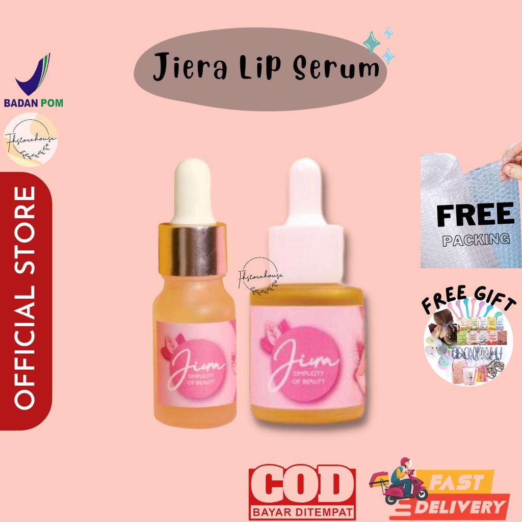 [BUY 1 GET 1 GIFT] READY JIERA LIP SERUM NATURAL Pelembab Pencerah Pemerah Bibir Original 10ml 20ml