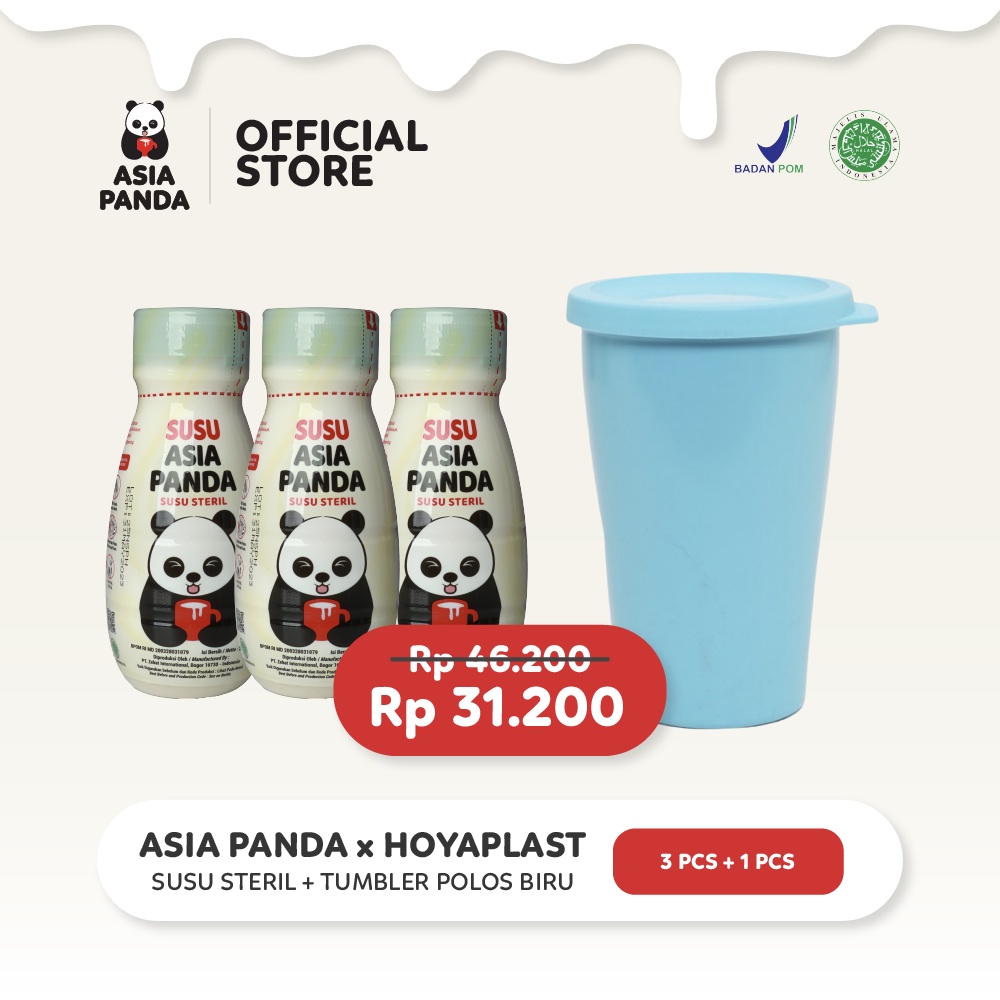 

Asia Panda Susu Steril 200ml 3 Pcs FREE Hoyaplast Tumbler Biru 1 Pcs