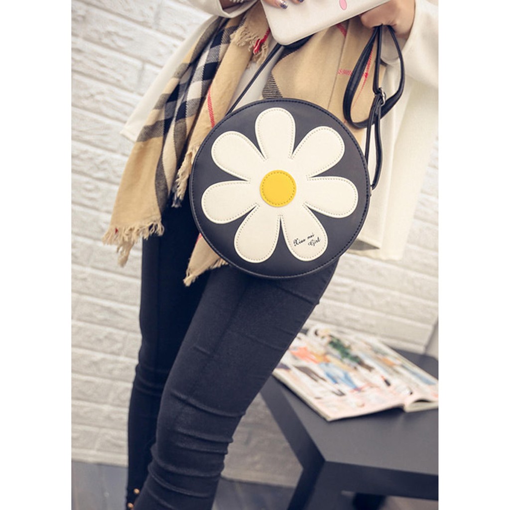 tas pundak kasual motif bunga / casual sunflowers shoulder bag (1C5) BTA022