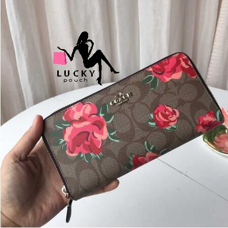 Coach Accordion Zip Wallet Signature Floral