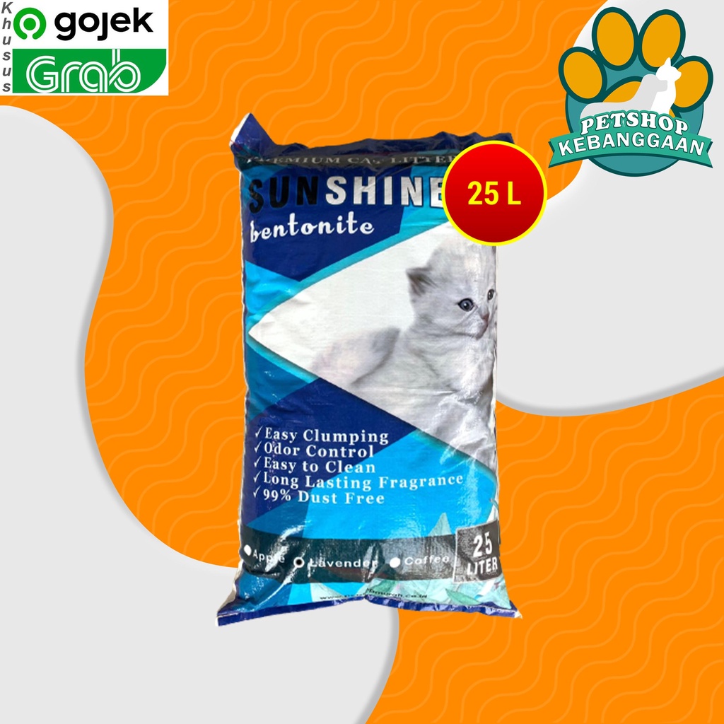 GOSEND Pasir Kucing Gumpal Wangi Clumping Sunshine Bentonite 25 Litter